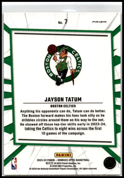 2023-24 Donruss Optic My House Purple #7 Jayson Tatum Boston Celtics