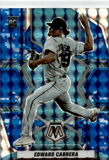 2022 Mosaic Blue Camo Mosaic Prizm #229 Edward Cabrera  Miami Marlins