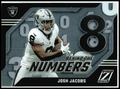 2023 Panini Zenith Behind the Numbers #16 Josh Jacobs Las Vegas Raiders
