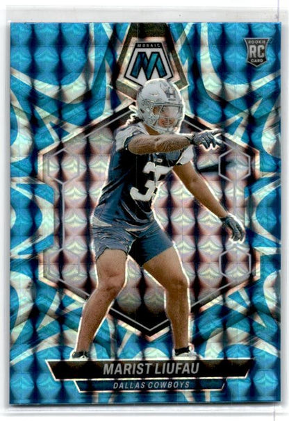 2024 Panini Mosaic Mosaic Reactive Blue #370 Marist Liufau Dallas Cowboys