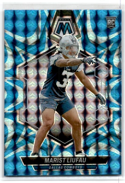 2024 Panini Mosaic Mosaic Reactive Blue #370 Marist Liufau Dallas Cowboys