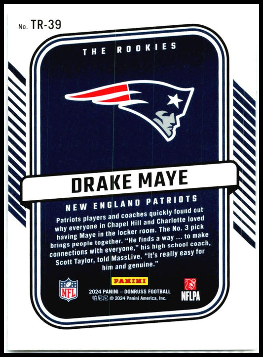 2024 Donruss The Rookies #TR-39 Drake Maye New England Patriots