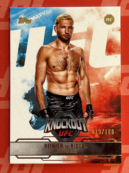 2025 Topps Knockout UFC Gold #90 Reinier de Ridder Rookie #/188