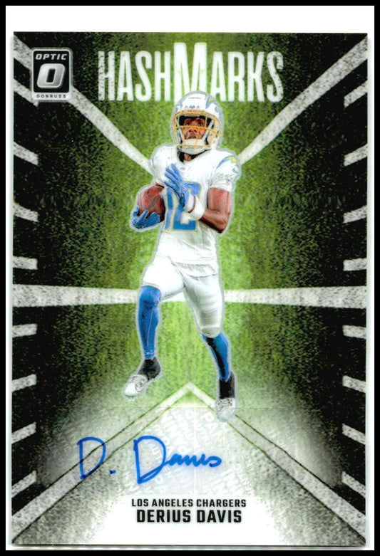 2024 Donruss Optic Hash Marks #HM-DDS Derius Davis Auto Los Angeles Chargers