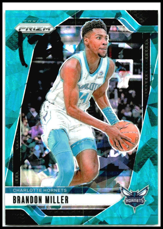 2024-25 Panini Prizm Prizms Teal Ice #109 Brandon Miller #/225 Charlotte Hornets