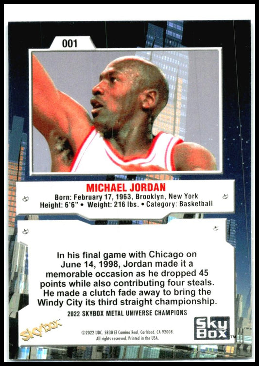 2022 SkyBox Metal Universe Champions #001 Michael Jordan