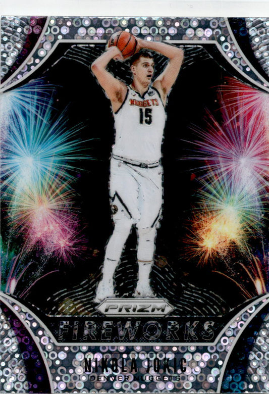 2019-20 Panini Prizm Fireworks Fast Break #18 Nikola Jokic Denver Nuggets