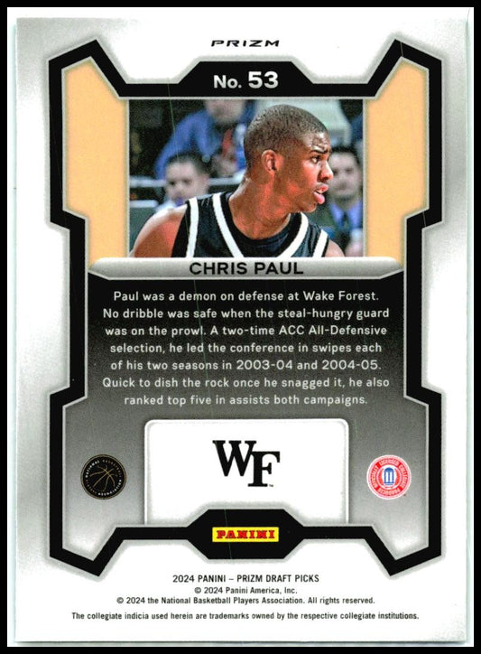2024 Panini Prizm Draft Picks Green #53 Chris Paul Wake Forest Demon Deacons