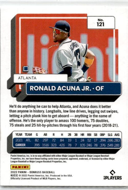2022 Donruss #121 Ronald Acuna Jr. Atlanta Braves