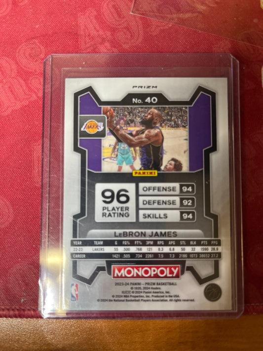2023-24 Prizm Monopoly GO Space #40 Lebron James  SSP-LA LAKERS
