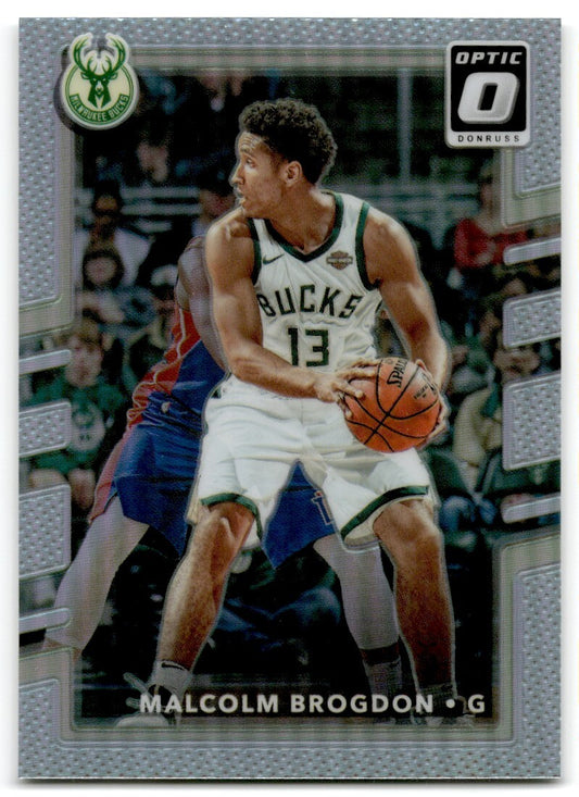 2017-18 Donruss Optic Silver Malcolm Brogdon Baseball Milwaukee Bucks #83