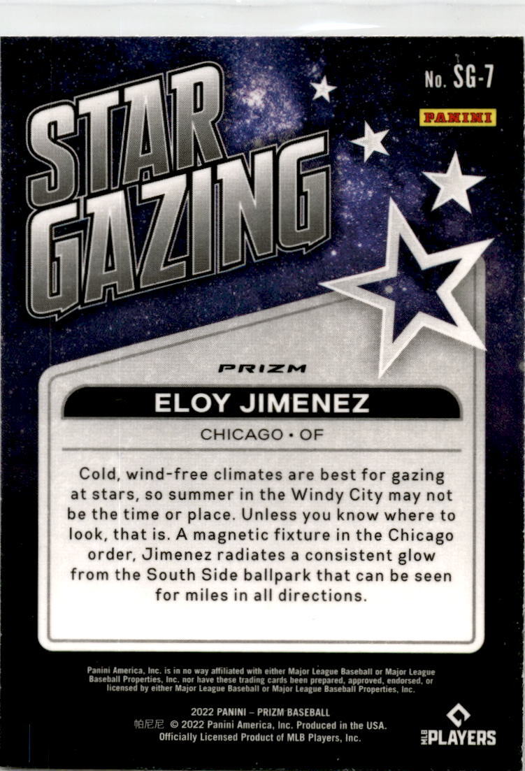 2022 Panini Prizm Star Gazing Silver Prizm #SG-7 Eloy Jimenez Chicago White Sox