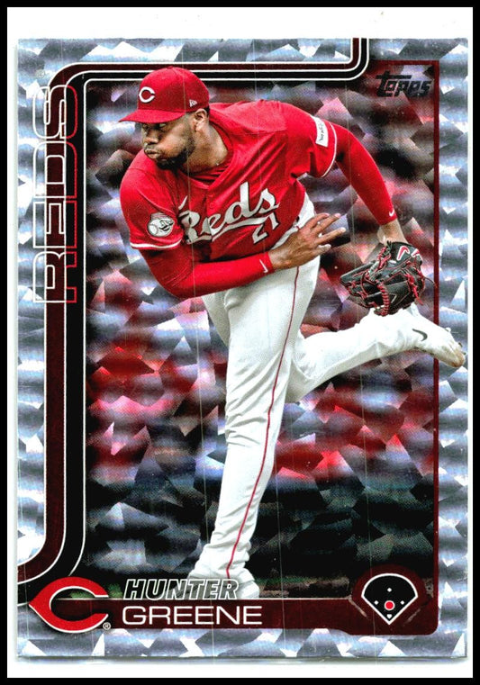 2025 Topps Silver Crackle Foilboard #216 Hunter Greene Cincinnati Reds