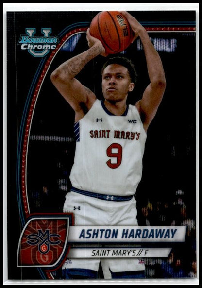 2024-25 Bowman University Chrome Black Wave Refractor #93 Ashton Hardaway Gaels