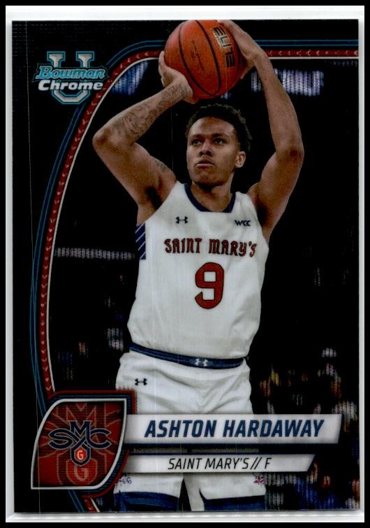 2024-25 Bowman University Chrome Black Wave Refractor #93 Ashton Hardaway Gaels