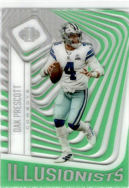 2021 Panini Illusions Illusionists Emerald #ILL-8 Dak Prescott Dallas Cowboys