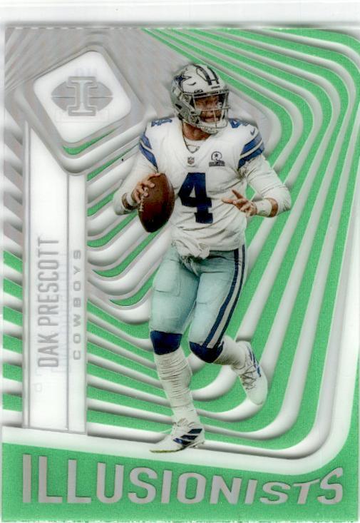 2021 Panini Illusions Illusionists Emerald #ILL-8 Dak Prescott Dallas Cowboys
