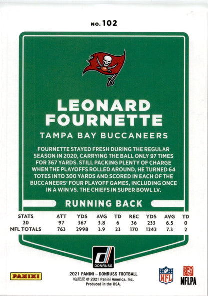 2021 Donruss #102 Leonard Fournette  Tampa Bay Buccaneers