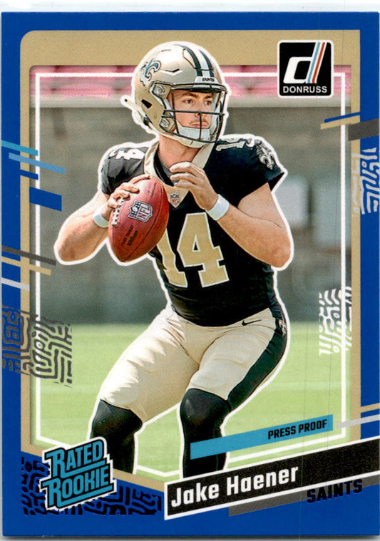 2023 Donruss Press Proof Blue #374 Jake Haener New Orleans Saints.