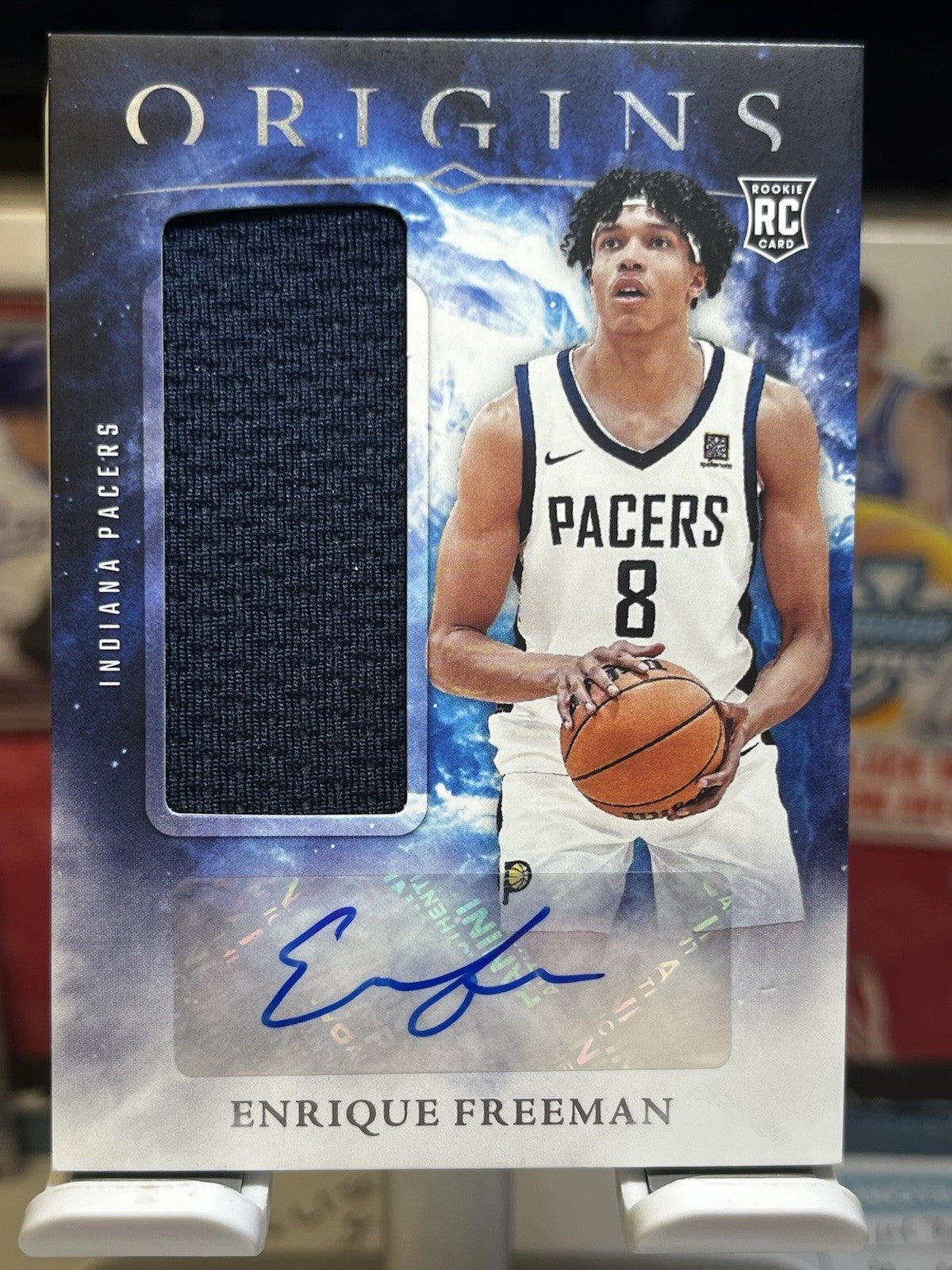 2024-25 Panini Origins RJA-EFP Enrique Freeman Auto Patch Indiana Pacers