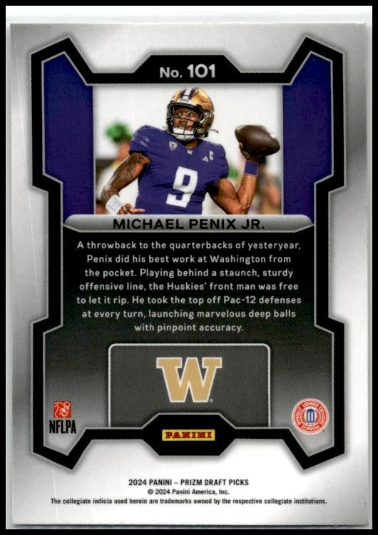 2024 Panini Prizm Draft Picks #101 Michael Penix Jr. Washington Huskies