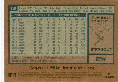 2022 Topps Archives #150 Mike Trout Los Angeles Angels