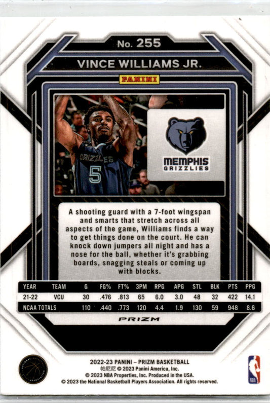 2022-23 Panini Prizm Green #255 Vince Williams Jr. Memphis Grizzlies