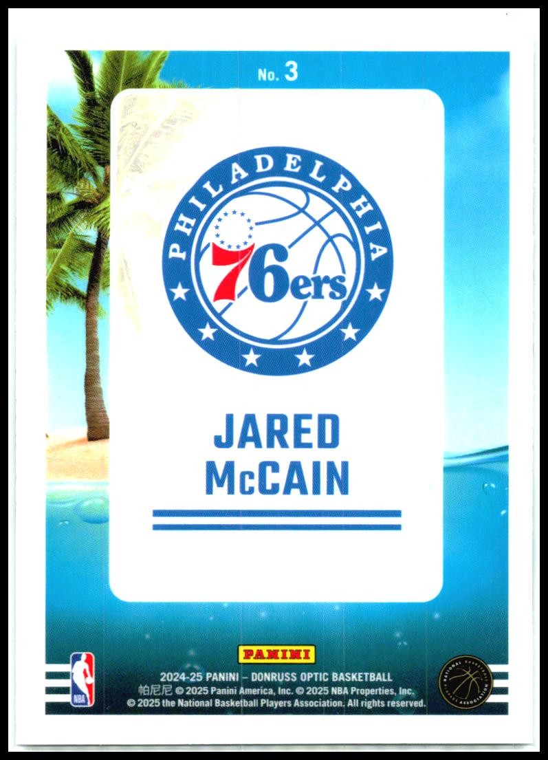 2024-25 Donruss Optic Splash! #3 Jared McCain Philadelphia 76ers