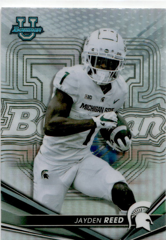 2022-23 Bowman's Best University #70 Jayden Reed Green Bay Packers / Spartans