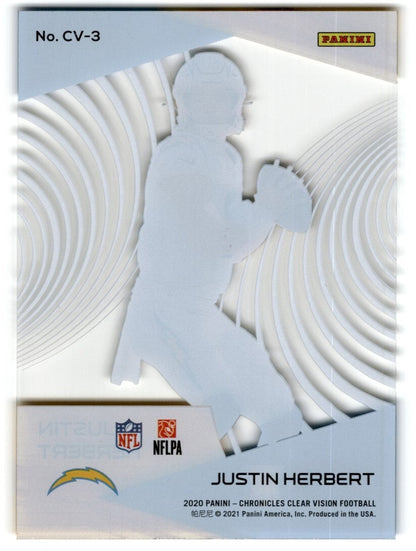 2020 Panini Chronicles Clear Vision Rookies Justin Herbert Rookie Los Angeles
