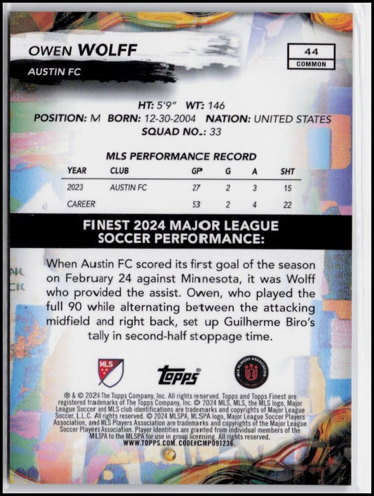 2024 Finest MLS #44 Owen Wolff