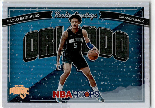 2022-23 Hoops  Rookie Greetings #1 Paolo Banchero Orlando Magic