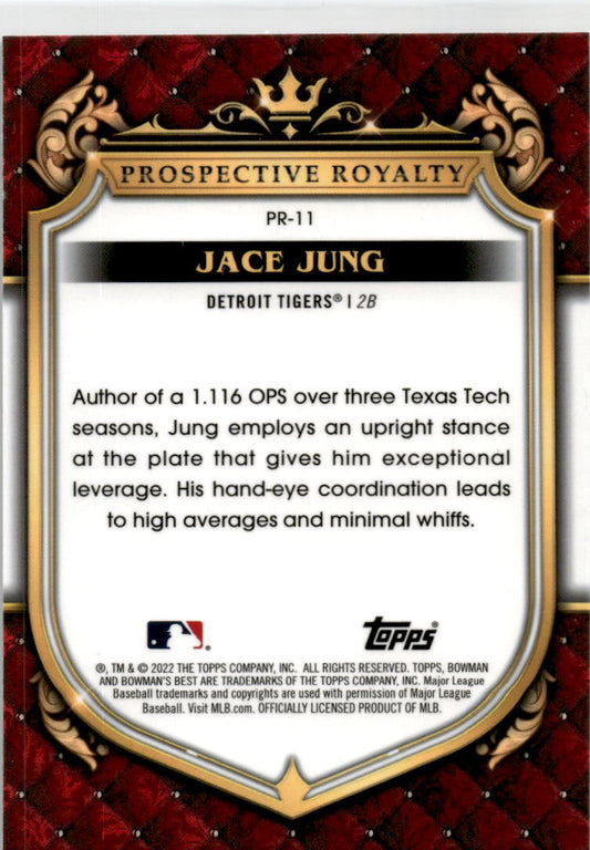 2022 Bowman's Best #PR-11 Jace Jung Detroit Tigers