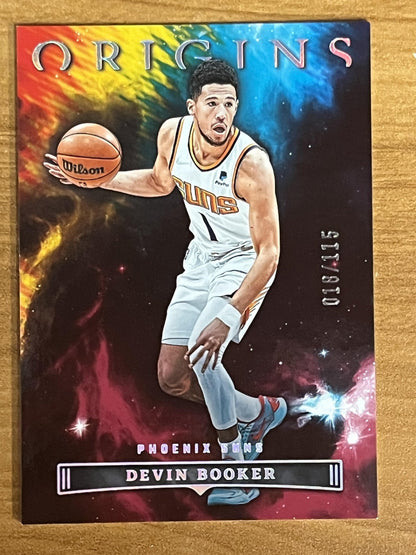 2022-23 Panini Origins Maroon #82 Devin Booker #/115 Phoenix Suns