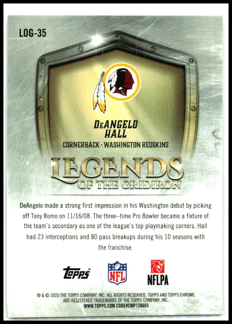 2025 Topps Chrome Legends of the Gridiron #LOG-35 DeAngelo Hall