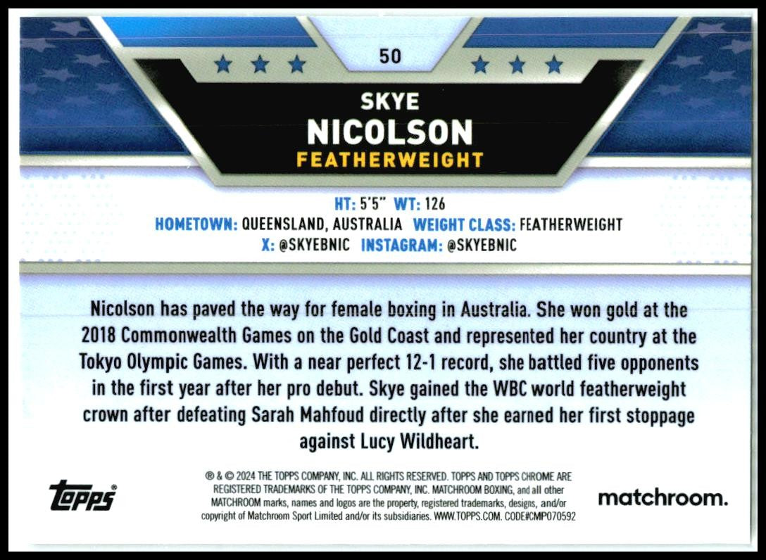 2024 Topps Chrome Boxing #50 Skye Nicolson