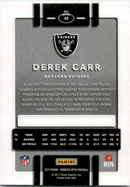 2017 Donruss Optic #48 Derek Carr  Los Vegas Raiders