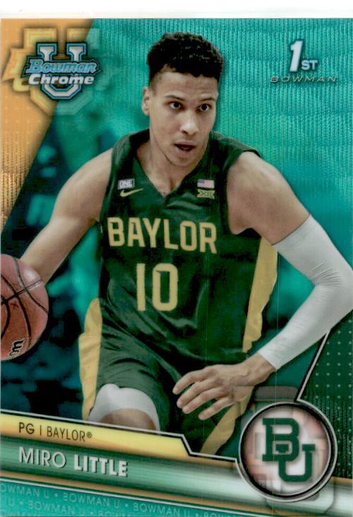 2023-24 Bowman University Chrome Aqua Wave Refractor #12 Miro Little Bears