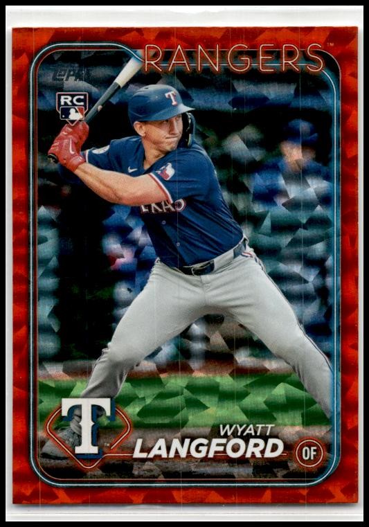 2024 Topps Update Orange Crackle Foilboard #US151 Wyatt Langford Rookie Texas