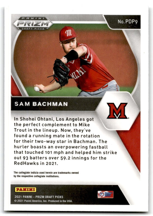 2021 Panini Prizm Draft Picks Sam Bachman Anaheim Angels #PDP9
