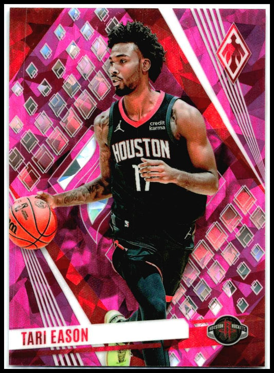 2023-24 Panini Phoenix Phoenix Pink Ice #143 Tari Eason #/25 Houston Rockets