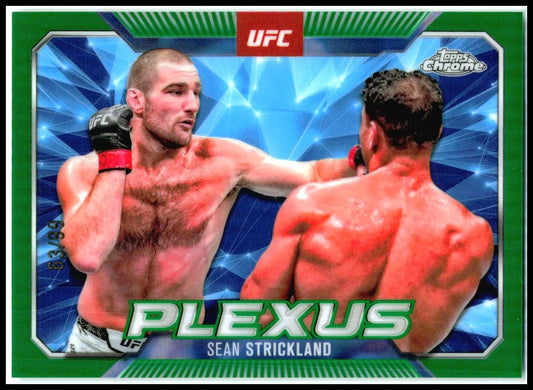 2025 Topps Chrome UFC Plexus Green Refractor #PLX-10 Sean Strickland #/99