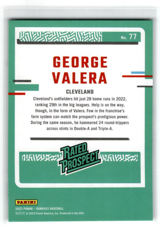 2023 Donruss #77 George Valera Cleveland Guardians