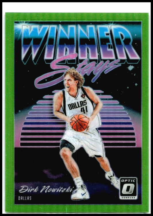 2018-19 Donruss Optic Winner Stays Lime Green #3 Dirk Nowitzki Dallas