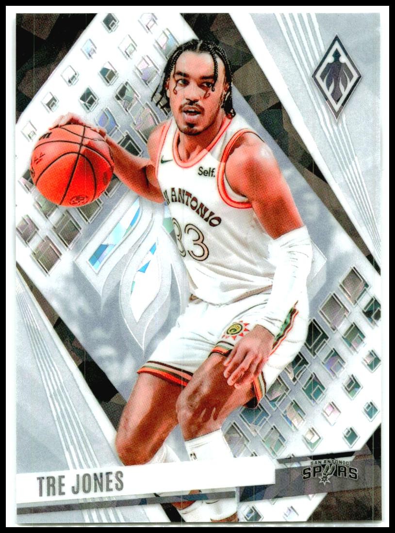 2023-24 Panini Phoenix Phoenix White Ice #232 Tre Jones #/125 San Antonio Spurs