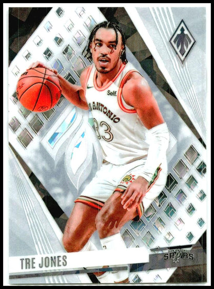 2023-24 Panini Phoenix Phoenix White Ice #232 Tre Jones #/125 San Antonio Spurs