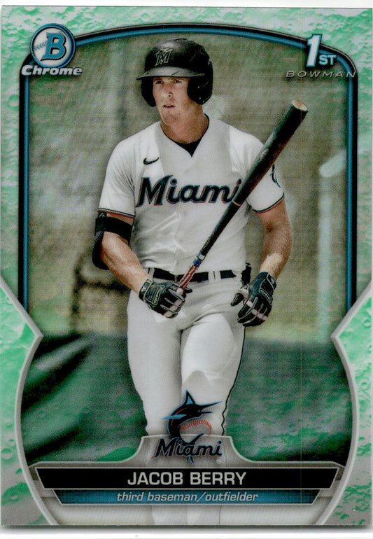 2023 Bowman Chrome Prospects Lunar Glow Refractors #BCP-108 Jacob Berry Marlins