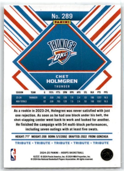 2024-25 Hoops #289 Chet Holmgren Oklahoma City Thunder
