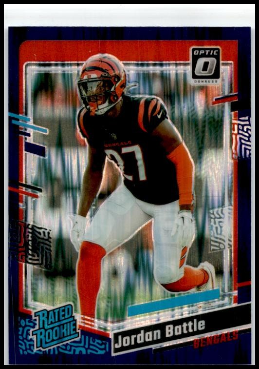 2023 Donruss Optic Purple Shock #221 Jordan Battle Rookie Cincinnati Bengals