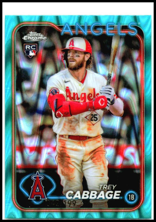 2024 Topps Chrome Aqua Lava Refractors #226 Trey Cabbage Rookie Angels